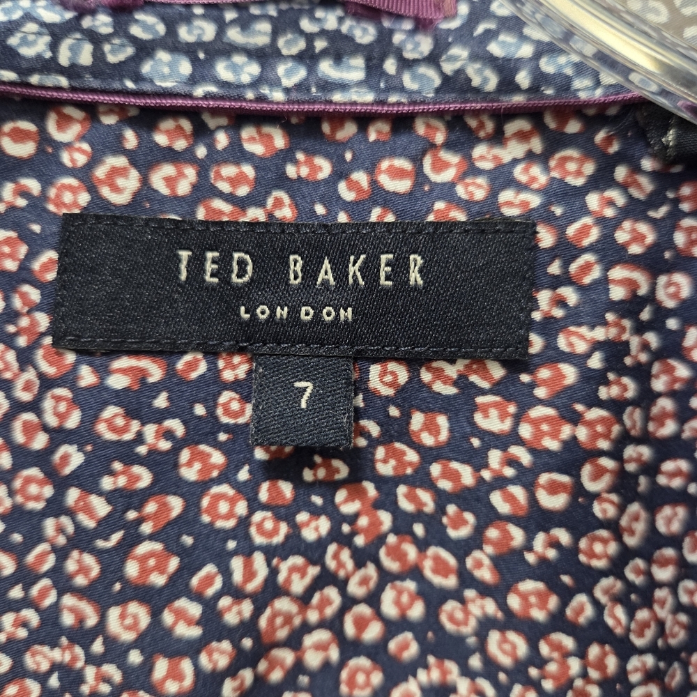 Ted Baker London 100% Cotton Printed Button Down Shirt Ted 7 Or US Sz Large - Picture 4 of 7